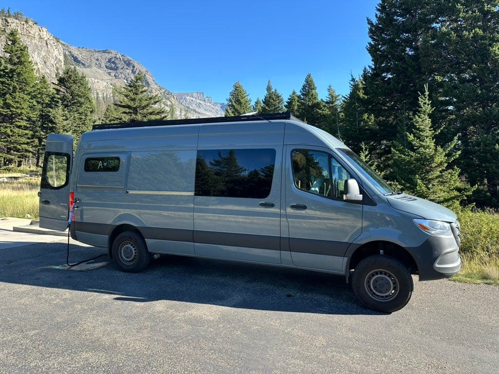 Filling water at a campground (the most convenient way to get water)