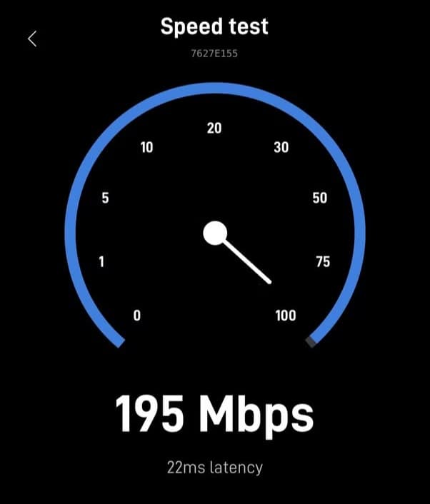 A Starlink speed test. More than enough!